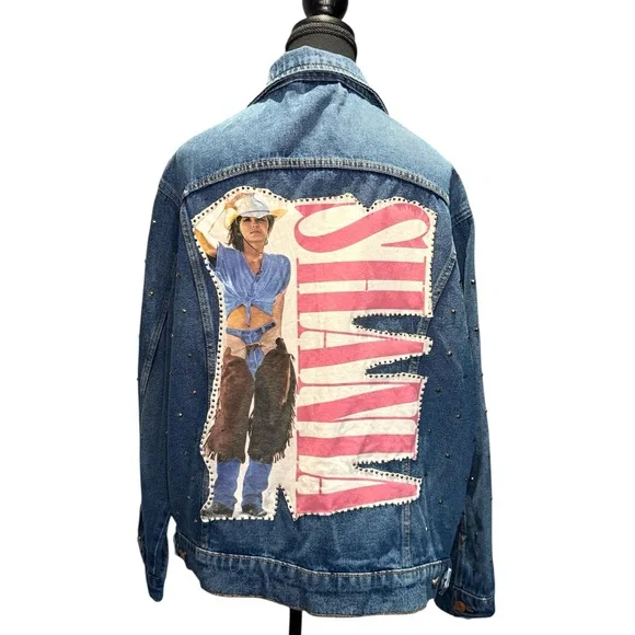 Custom Shania Twain Denim Jacket Rhinestone Western Country Concert Tour Y2K - Picture 1 of 7